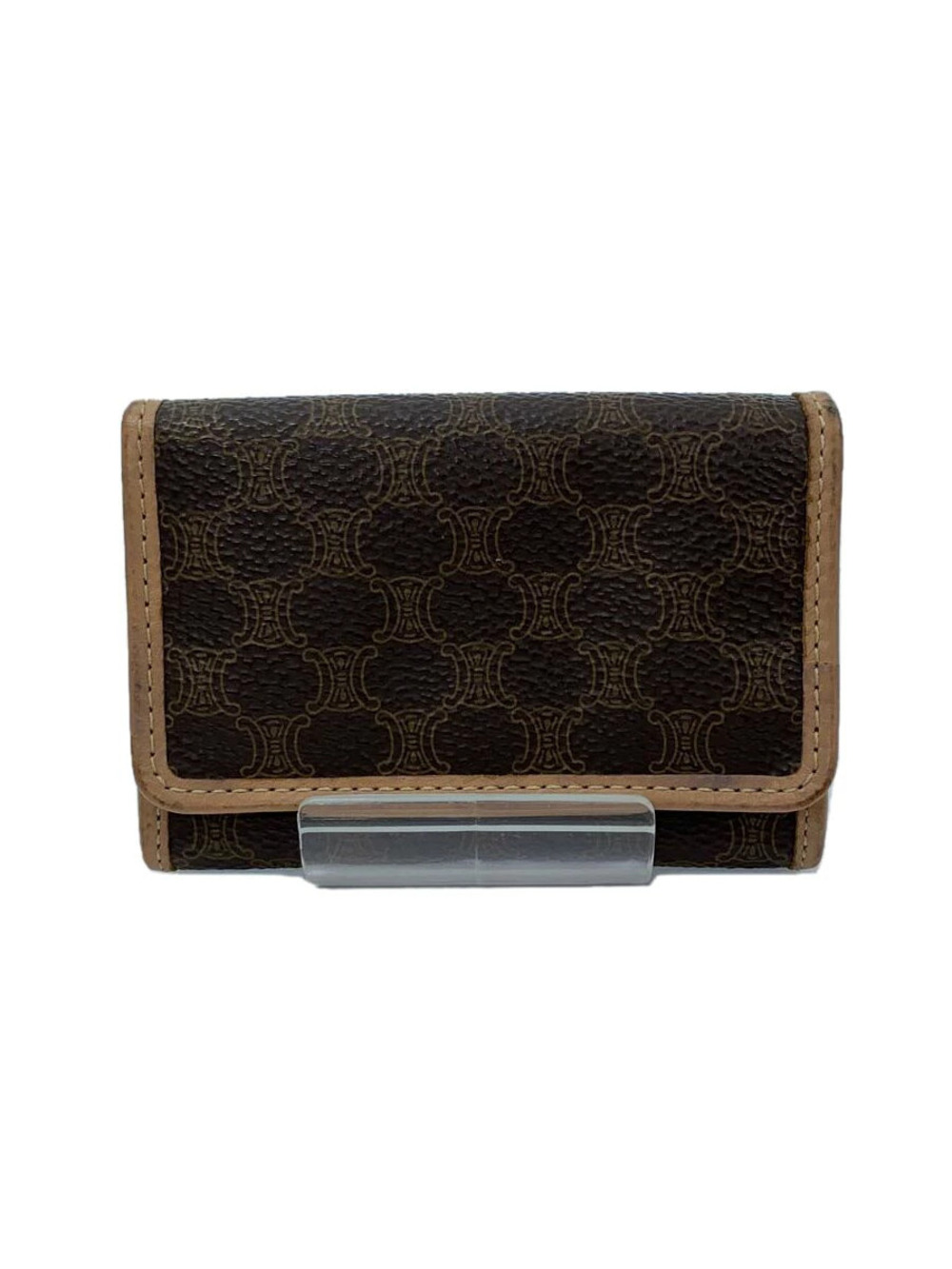 Celine Macadam Card Case Wallet leather brown all over